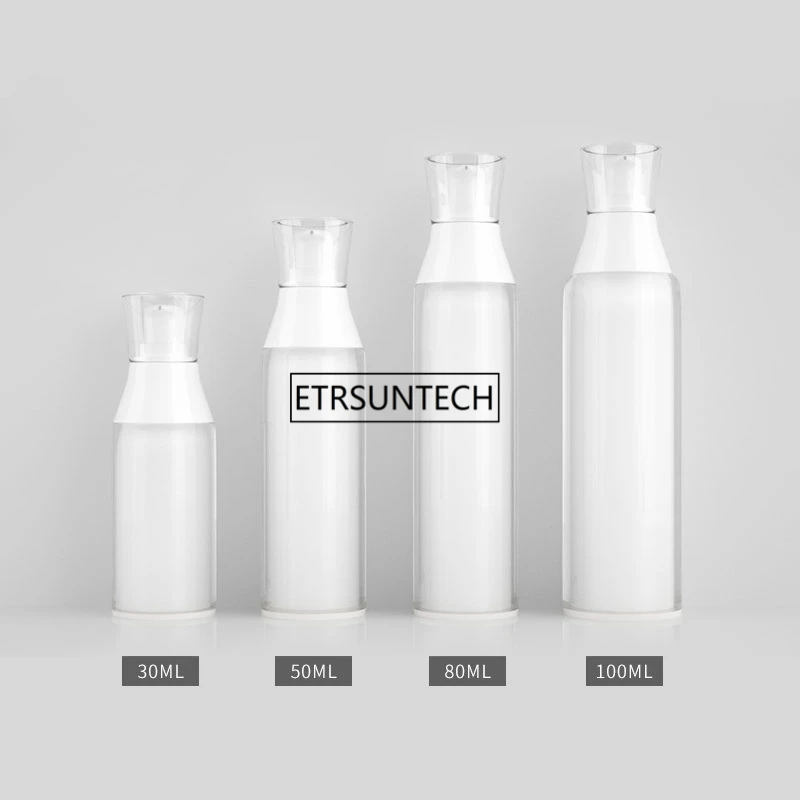 

50pcs 30ml 50ml 80ml 100ml White Plastic Lotion Pump Bottle Cream Emulsion Containers Refillable Packaging F2992