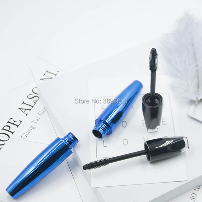 

12ml Plastic Empty Mascara Tube Transparent Make Up Cream Container Bottle blue Color With Black Cap F310