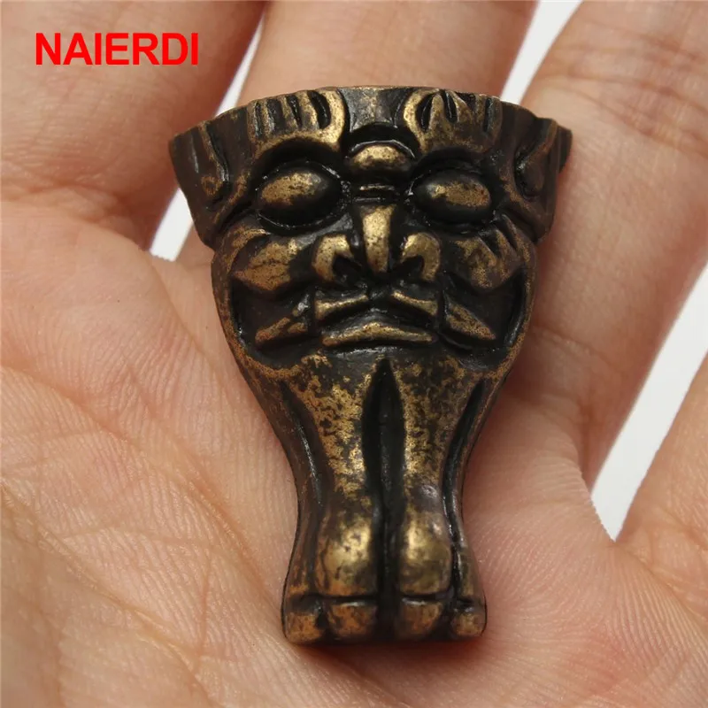 NAIERDI Antique Brass Jewelry Chest Wood Box Cabinet Decorative Feet Leg Corner Protector For Furniture Metal Crafts Hardware