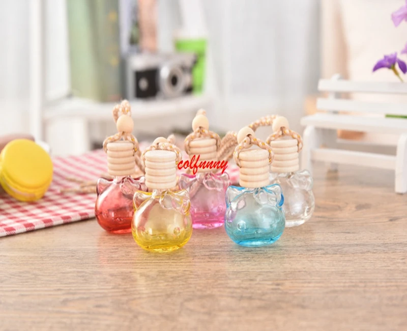 300pcs Car Perfume Pendant Empty Bottle Pig Car Perfume Bottle Car Rearview Mirror Pendant Type Essential Oil Empty Bottle FXS11