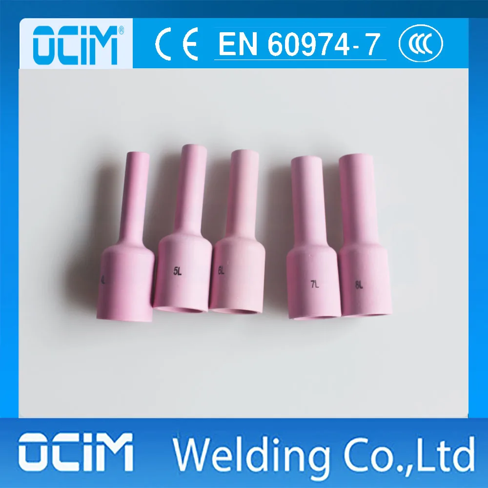5PCS Tig Long Ceramic Gas Nozzles 54N Fit welding torch WP/SR 17 18 16