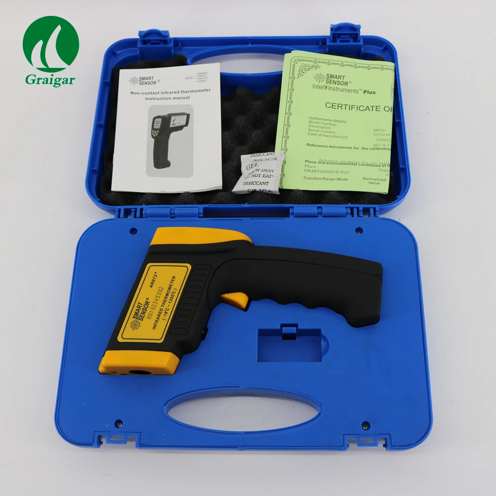 مستشعر ذكي AR872 + مقياس حرارة رقمي عالي الدقة بالأشعة تحت الحمراء-18C ~ 1350C
