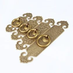 Decorative Furniture Fittings Chinese Furniture Brass Hardware Cabinet Door Strip Pull Handle Knob 2PCS