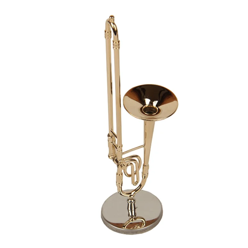 MoonEmbassy Mini Trombone Model Miniature Trombone Collection Home Decoration Ornaments Model Music Lover Gift