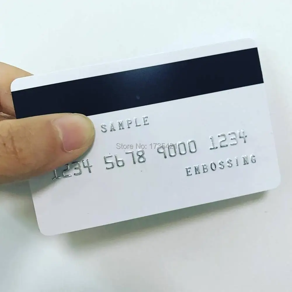 (200 Stks/partij) reliëf Goud/Zilver Blank Credit Card Size Plastic Kaarten Printen Met Hoge-Co Magnetische Panel