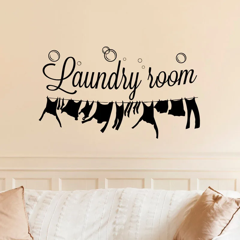 

New Arrival Laundry Room Wall Stickers Creative Removable Vinyl Wall Decals Waterproof Home Decor Stickers Decal