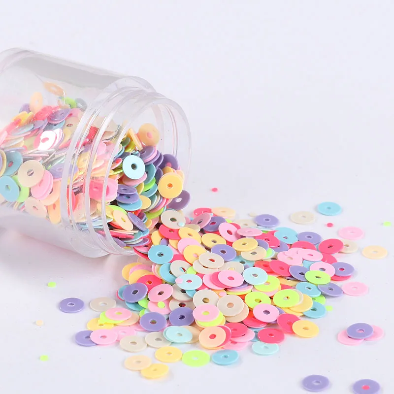 Lentejuelas de colores sólidos para mujer, accesorios de bordado de tela, redondos, planos, PVC, sueltos, artesanía de costura, 4mm, 2000 unids/lote