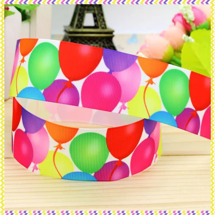 DUWES 1.5''  balloon printed grosgrain ribbon hair bow headwear party decoration wholesale OEM 38mm H4243