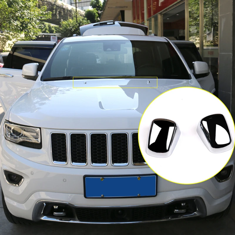 

ABS Chrome For Jeep Grand Cherokee 2014 2015 2016 2017 Accessories Car Front Wiper Water Spray Nozzle Cover Trim Car Styling