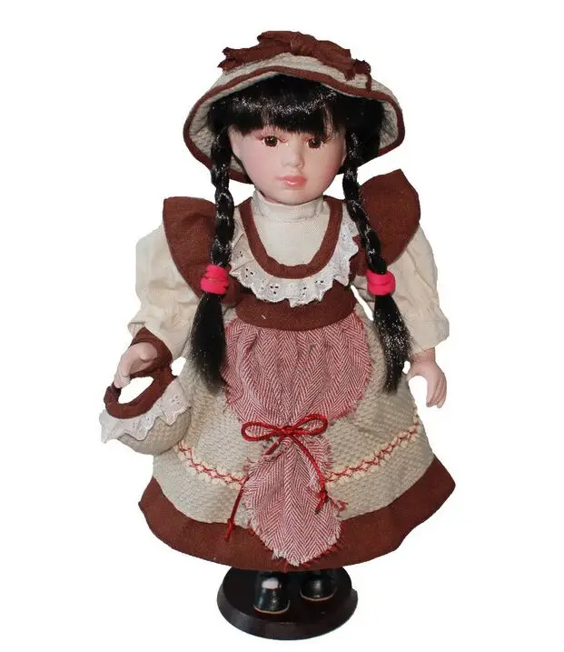 40cm porcelain Rural leisure girl doll European rural Field Village ceramic doll style home decoration