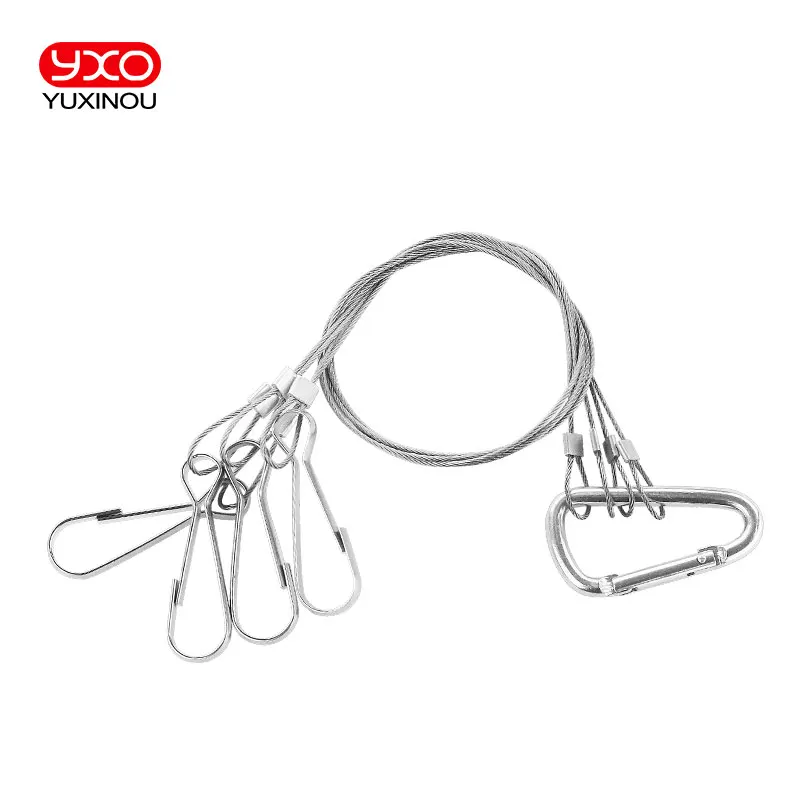 Kit de suspensão leve em aço inoxidável, Hang Rope Hook, Cabo de aço galvanizado, Luzes suspensas, Crescer luminárias, 10, 15kg, 22, 33lbs