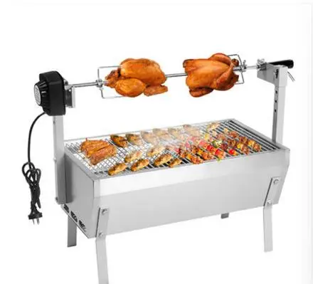 Large Stainless Steel BBQ Grill Charcoal Pig Spit Roaster Rotisserie Barbeque Chicken Duck Oven