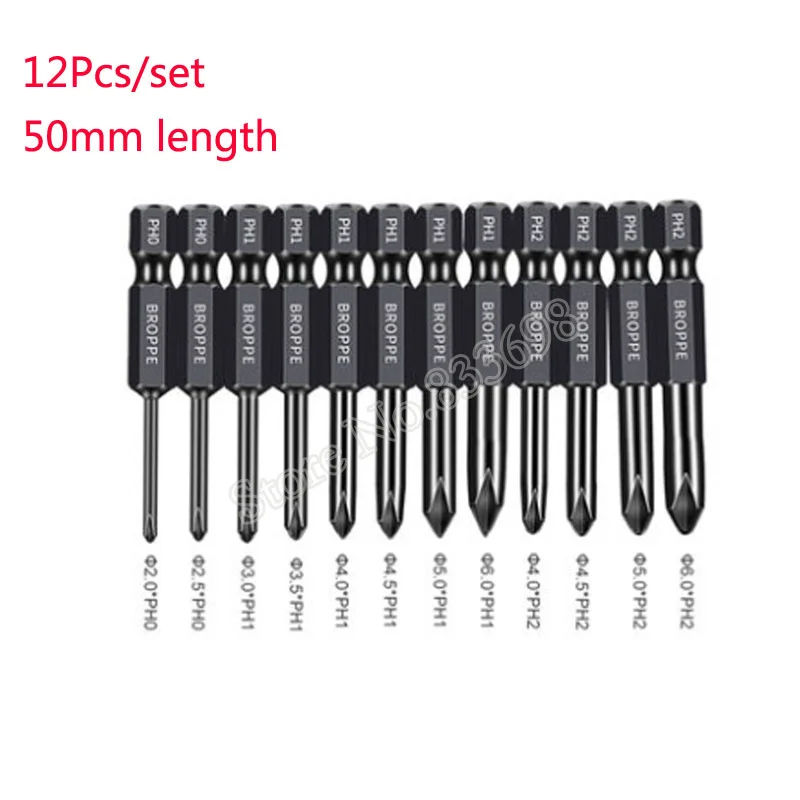 Torx Flat Head Magnetic Screwdriver Drill Bit 1/4" Hex S2 Cross Head PH1 PH2 Electric Screw Driver Bit Tools