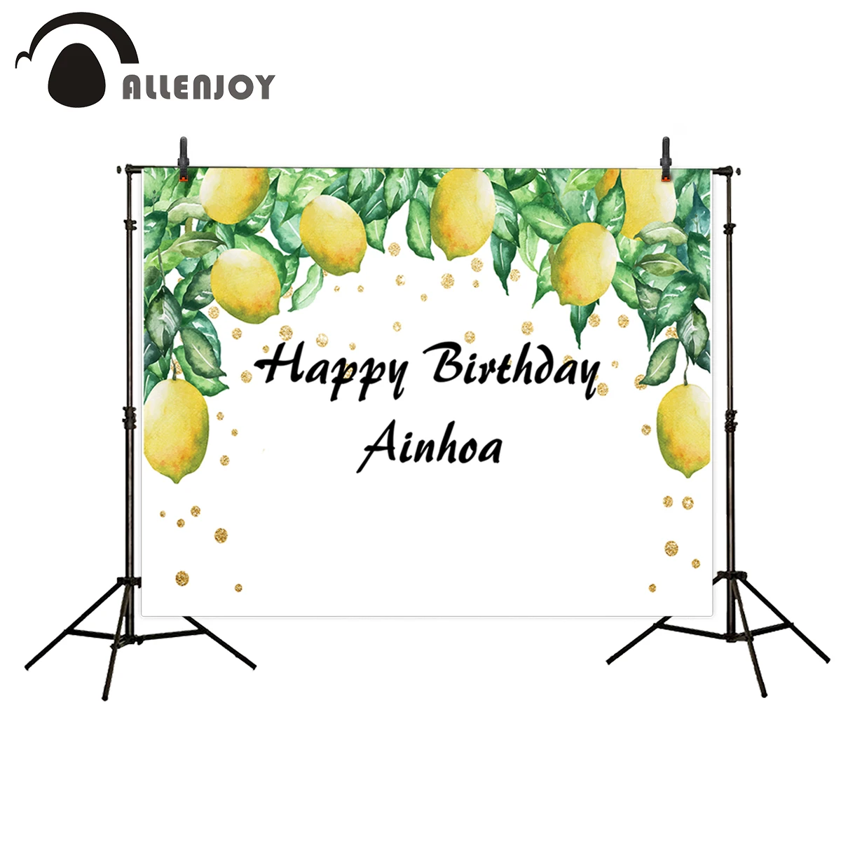 Allenjoy photography backdrop Lemon Fruit Golden Spot Birthday Custom background newborn original design for photo studio