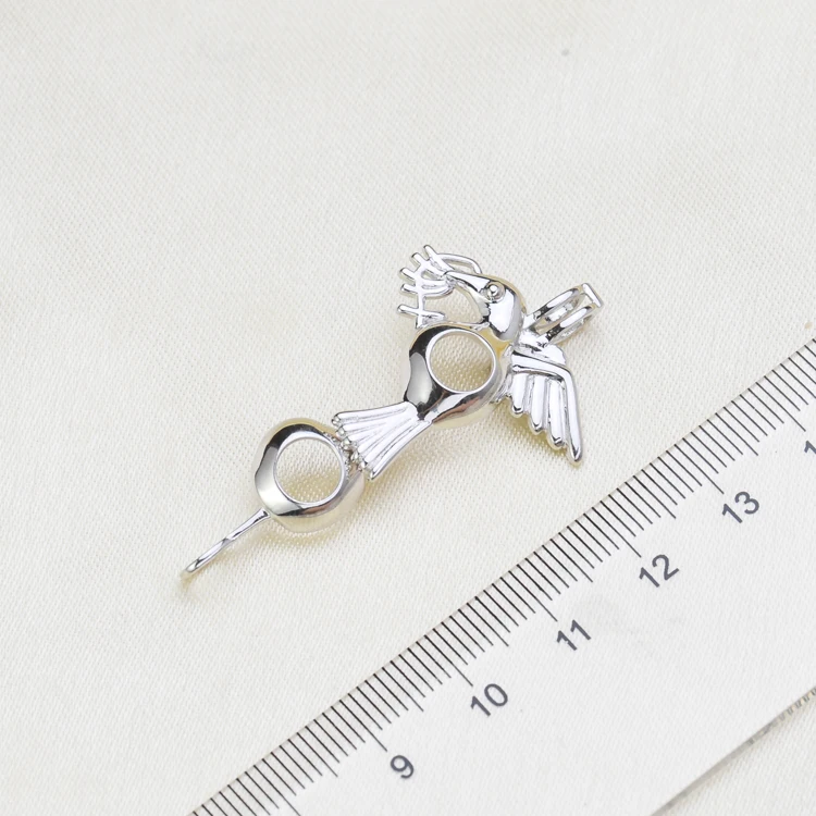 The Eagle Design Cage Pendant Holder S925 Sterling Silver Pendant Settings For Pearl Party 3Pcs/Lot