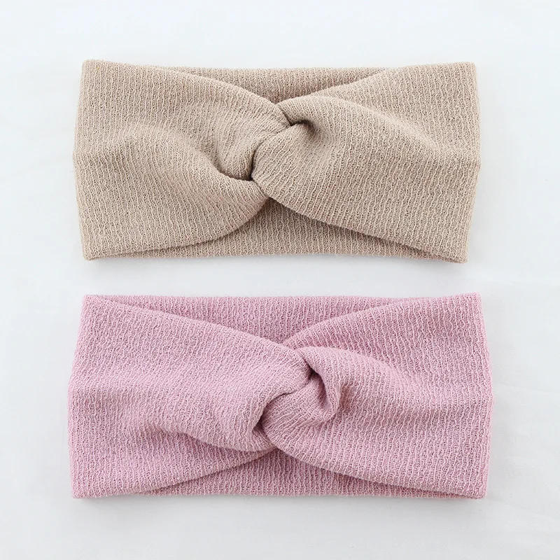 10pcs 2023 New Knitted Headband Women Hair Accessories Retro Twisted Elastic Wide Hair Scarf Hairband Solid Head Band Headwear