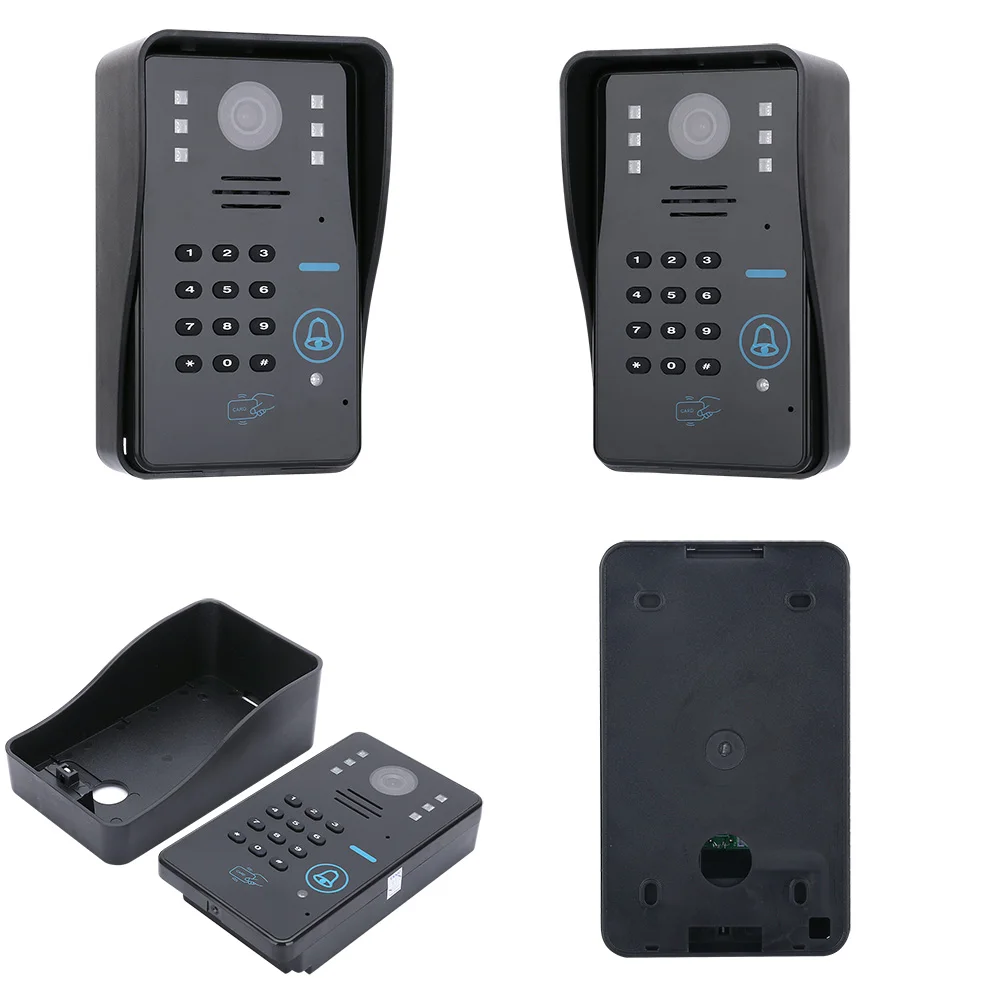 7 inch 2 Monitor RFID Password Video Door Phone Intercom Doorbell With IR Camera 1000 TV Line Access Control System