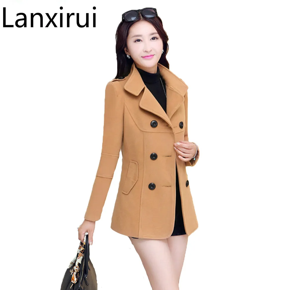 

Women's Winter Jackets And Coats Elegant Warm Women Woolen Coat Spring Outwear Women Wool Coat Jacket