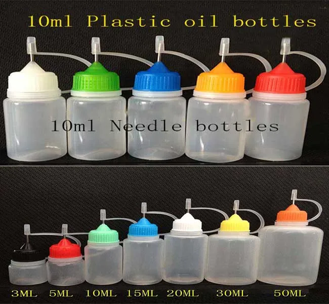 500/Pcs Empty Metal Needle oil Bottle 10ML PE Dropper Bottles Plastic Needle Bottles Screw Metal Needle Cap for e liquid bottles