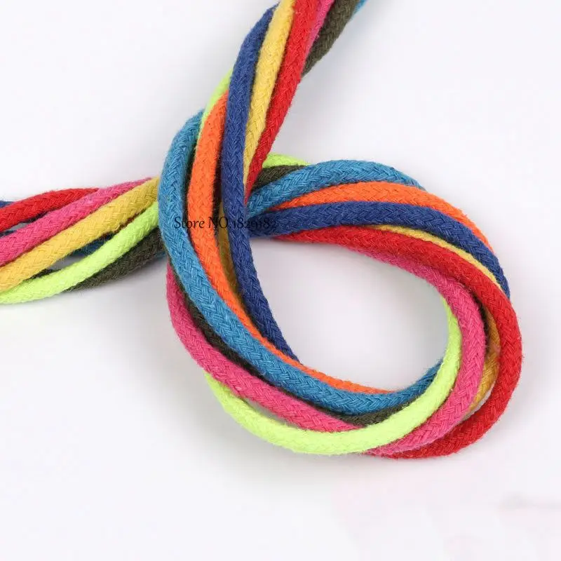 5 mm Colour Cored Pure 100% Cotton Rope Hand-woven Cotton Rope DIY Craft Decoration Rope Cotton Cord for Bag Drawstring Belt