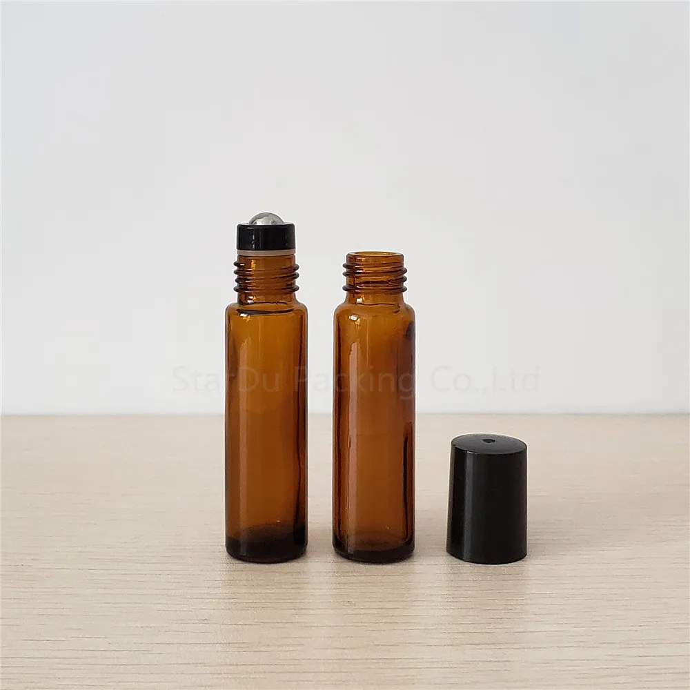 

10ml Amber Roll On Perfume bottle, 10cc Amber Essential Oil Rollon bottle, Small Glass Roller Container 500pcs/lot