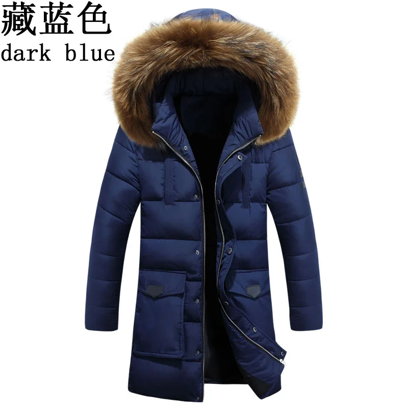 Chaqueta larga con capucha para hombre, abrigo grueso y cálido con cuello de piel, Parkas a prueba de viento, invierno, 2024