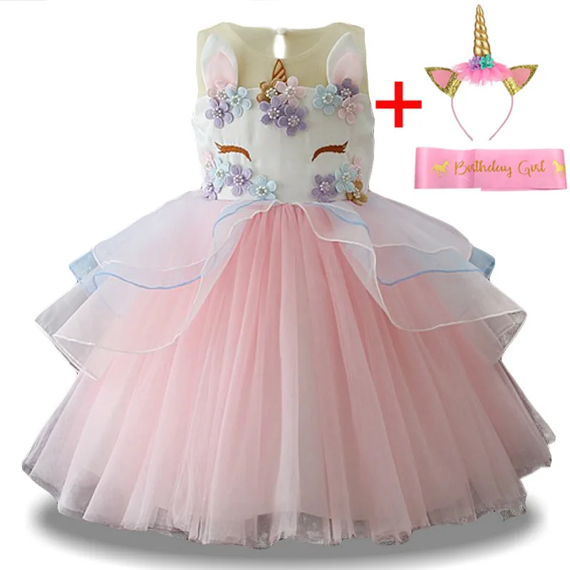 Newborn Baby Girls Dress Summer Infant Unicorn Party Dress 1st Birthday Dress For Baby Girls Princess Dresses Wedding vestidos