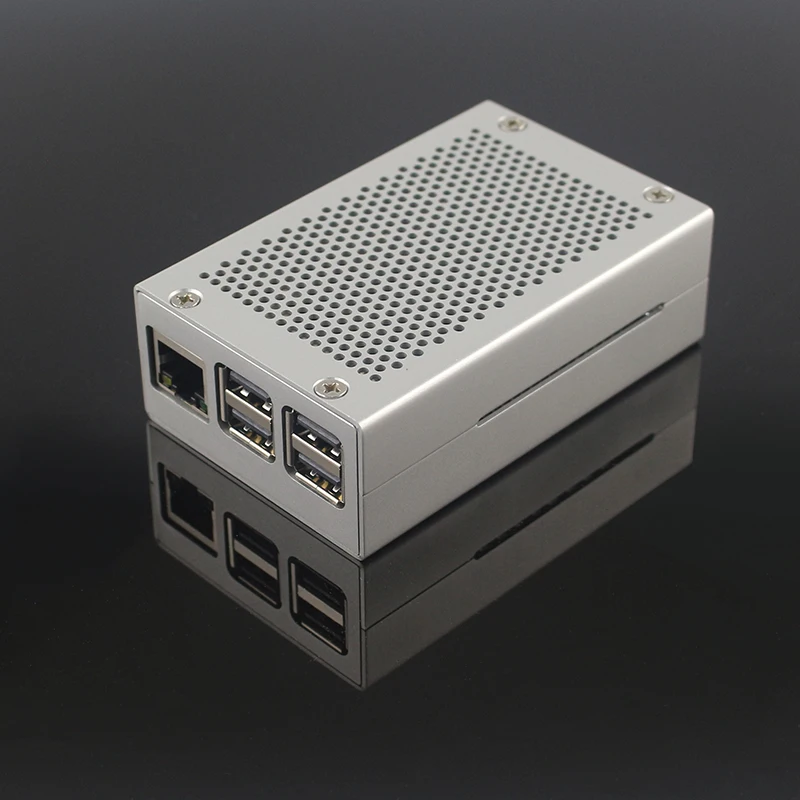 Raspberry Pi 3 Model B+ Aluminum Case Metal Box Silver Color Enclosure Shell Optional Fan compatible for Raspberry Pi 3 Model B