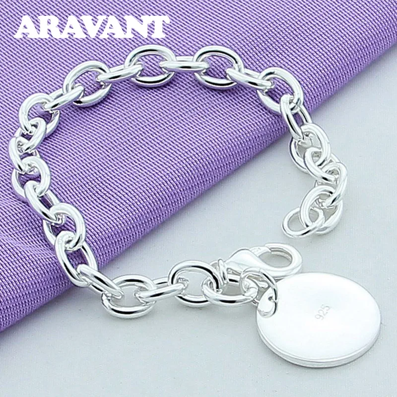 

925 Silver Simple Round Bracelet Chain For Women Fashion Jewelry