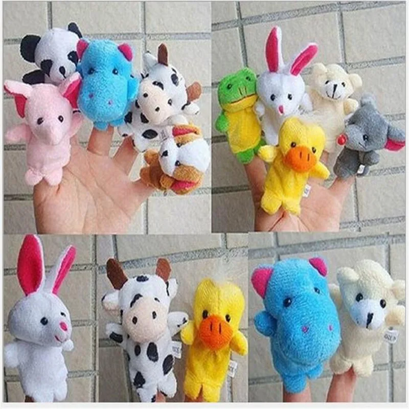 10Pcs/Lots Fun Cartoon Animal Finger Puppet  Baby Plush Toys Hand Kid Learning & Education Toys Gifts Figures Puppet