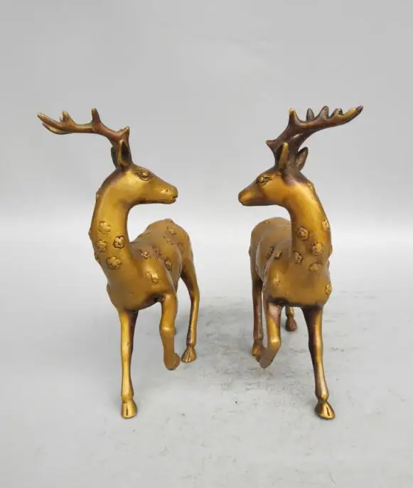 

Collection archaize brass Sika deer the statue A pair small