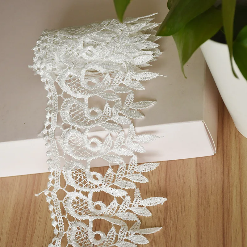 Cusack 3 Yards 9 CM rifiniture in pizzo Applique costumi in poliestere passamaneria nastro bianco marrone tessuti per la casa tessuto per cucire fai