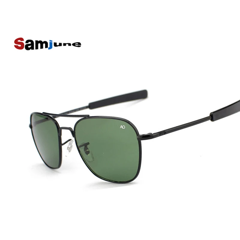 Samjune Fashion Aviation Sunglasses Men Brand Designer AO Sun Glasses For Male American Army Military Optical Glass Lens Oculos