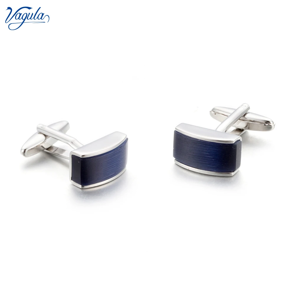 

VAGULA New Cufflinks Luxury Gemelos Button Blue Stone Cuff links Men Jewelry 761