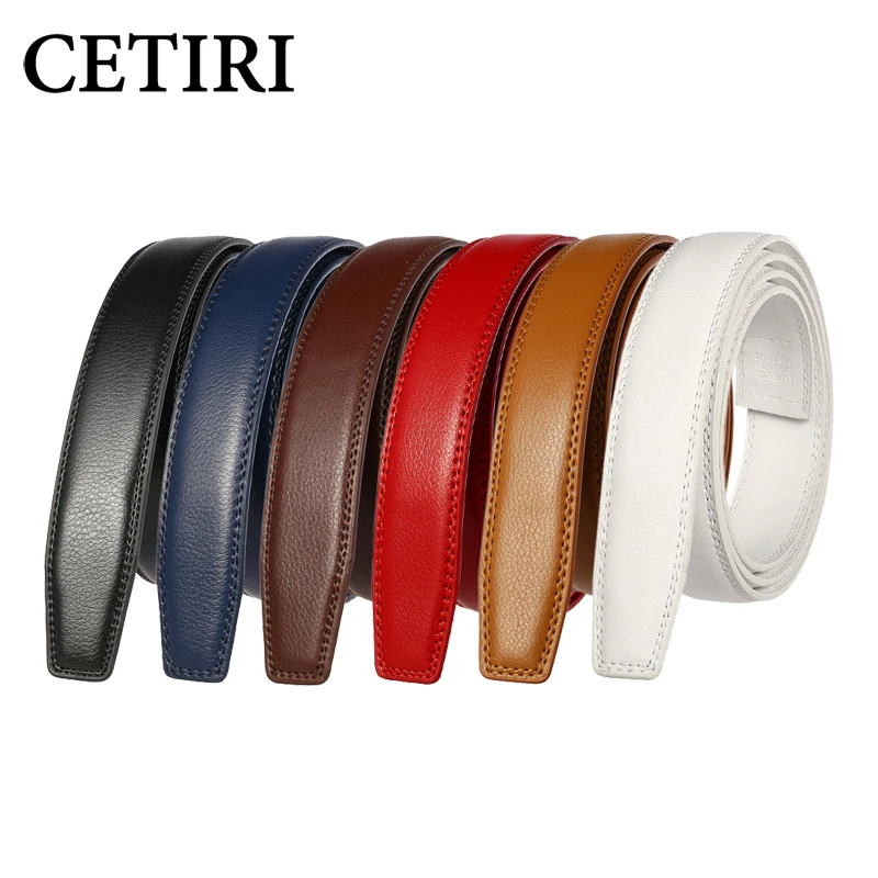 3.0CM 3.1CM Mens Leather Belts Without Buckles High Quality business Belt Man Without Automatic Buckle Head