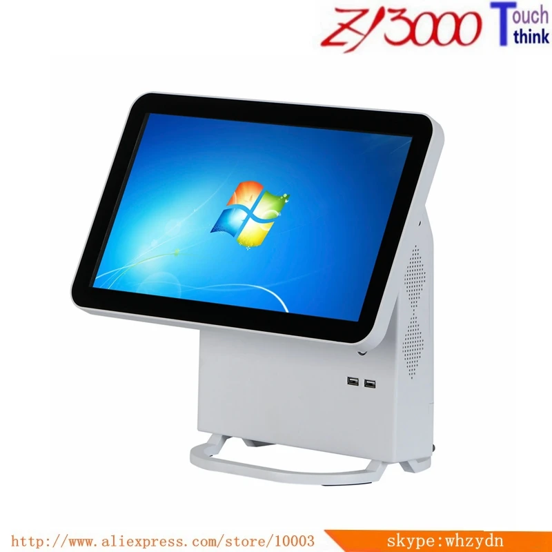 New Stock metal case  I5 4200U 4g ram 64G SSD double 15.6 inch capacitance mulit Touch screen All In One Pos Terminal