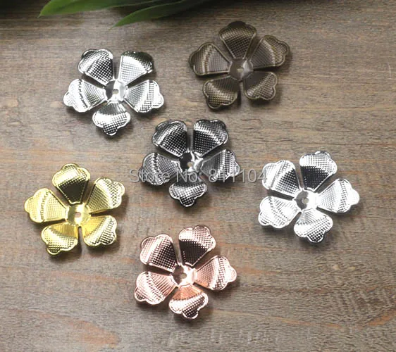 

30mm Multi-color Plated Brass Metal Blank 3D Circle Filigree Flower Links Wraps Connectors DIY Jewelry Findings Connectors