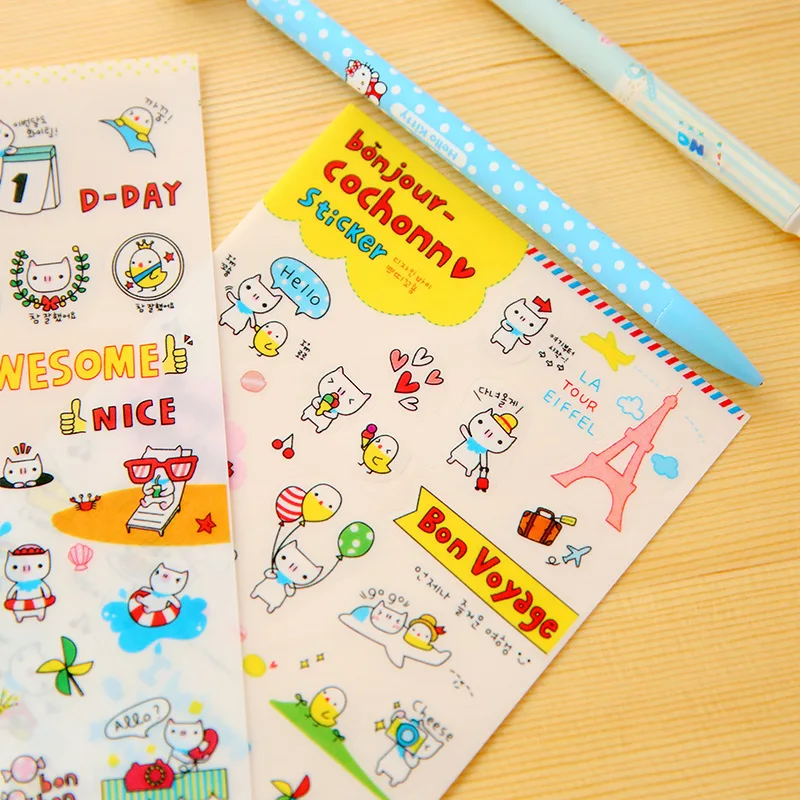 6 Sheet/set Decoration Decal DIY Album Scrapbooking Diary Sticker Kawaii Stationery Cute Piggy Paper Stickers