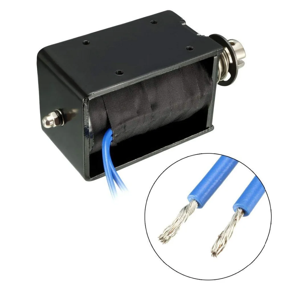 JF-1578B DC24V 5A 12V 8A 15mm Stroke 5kg 50N Force Open Frame Pull Push Electric Solenoid Electromagnet