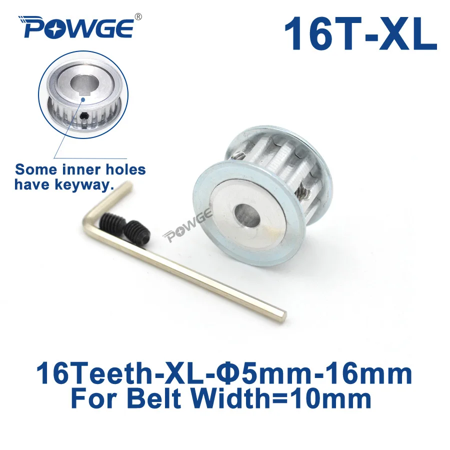 POWGE 16 Teeth XL Timing pulley Bore 5/6/6.35/7/8/10/12/12.7/14mm for width 10mm XL Synchronous Belt 16-XL-10 AF 16teeth 16T