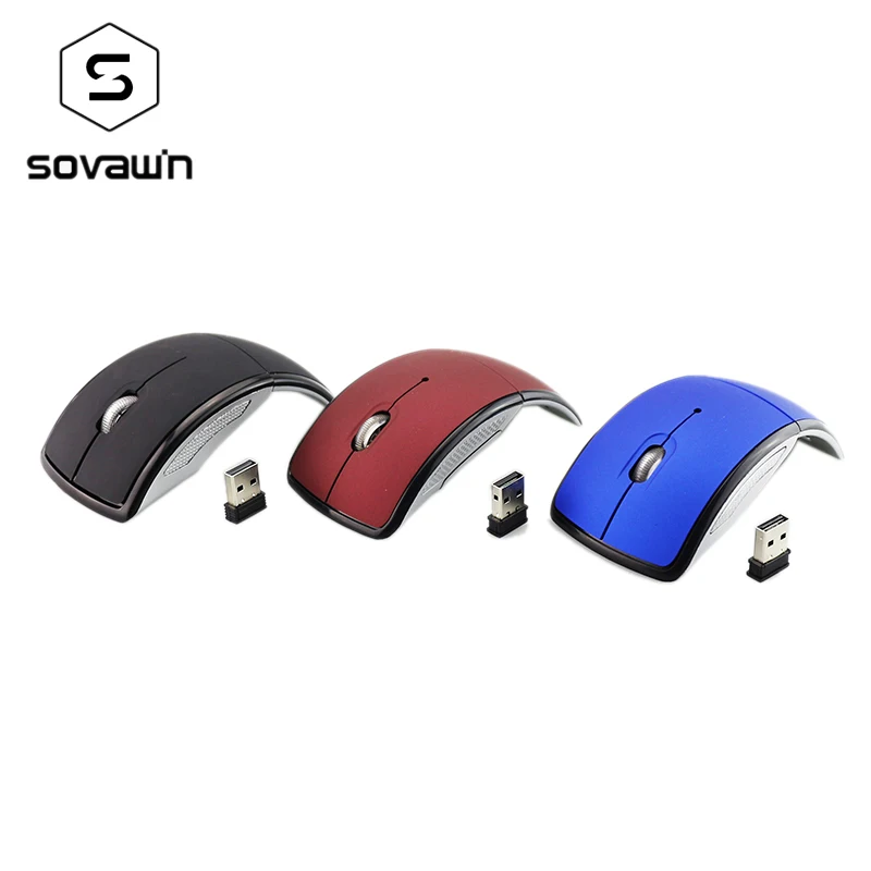 Sovawin Folding Wireless Mouse 2.4g Mini Portable Optical usb Matte Surface Foldable Ergonomic Mice for Laptop Desktop Computer