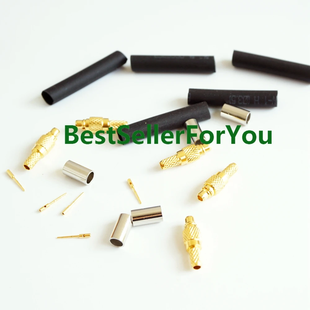 10Pcs MMCX male Plug Crimp straight RF Connector for RG316 RG179 RG174 Cable C