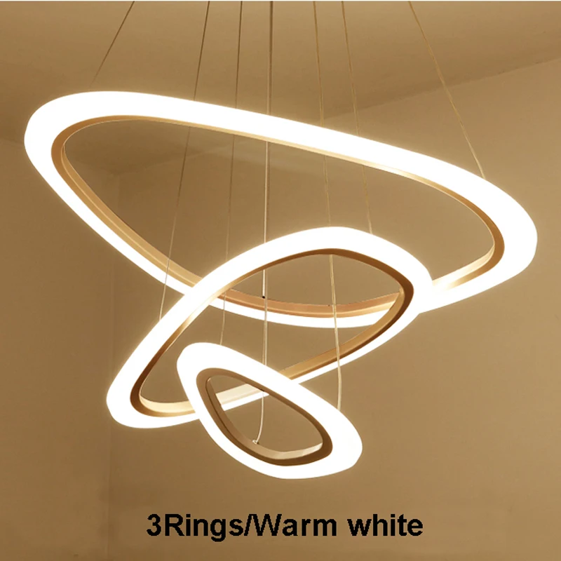 New Modern pendant lights for living room dining room 4/3/2/1 Circle Rings acrylic LED Lighting ceiling Lamp fixtures