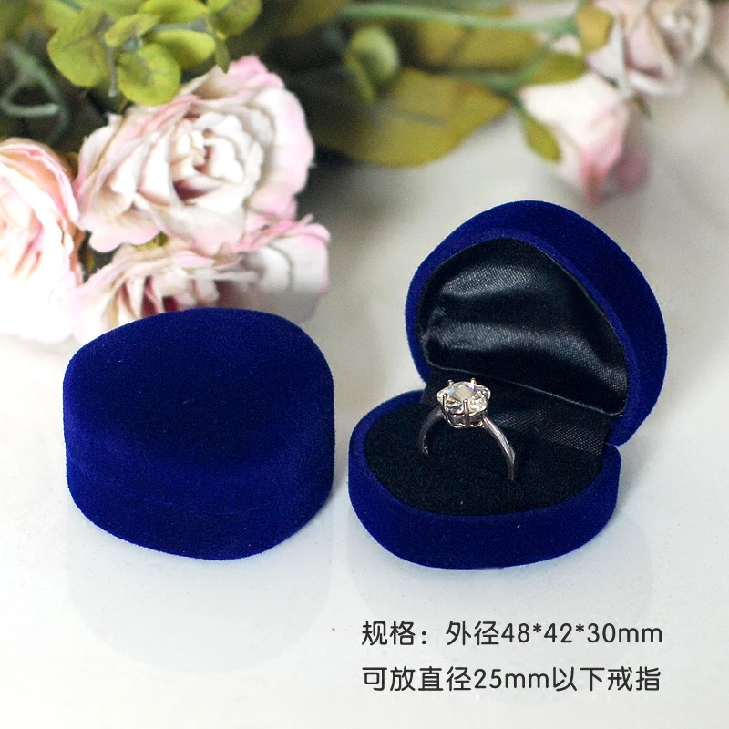 48pcs/lot Available Blocked Wedding Royal Blue Velvet Jewelry Earring Ring Storage Box Gift Packing Box For Jewelry Ring Earring