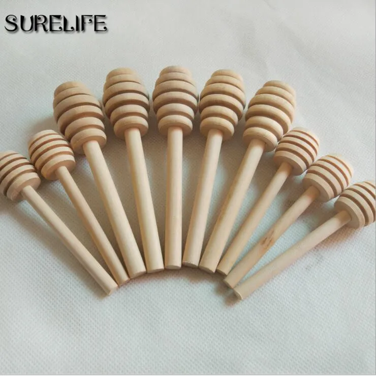 50pcs 8/10/10.5/15/16 cm Mini Wooden Honey Dippers Stirrer honey Spoon Stick Wedding Favors Honey Tools