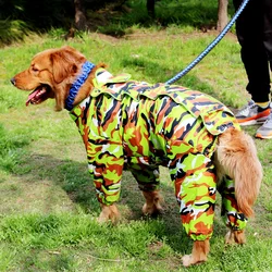 Camouflage Large Dog Raincoat Waterproof big dogs Jumpsuit for Labrador Shepherd Golden Retreiver Samoyed Rain clothes ZL175