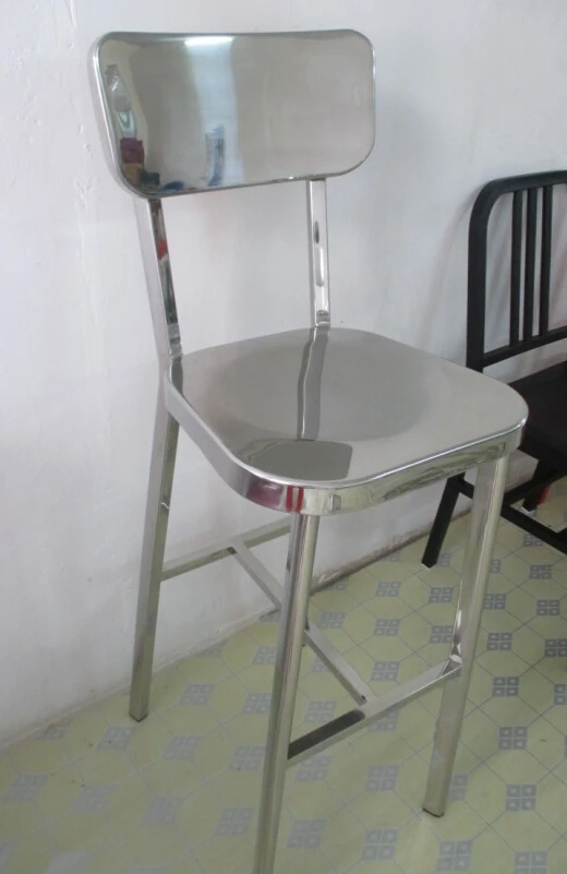 Quality Full Stainless Steel High Bar Chair Hotel Bar Chair