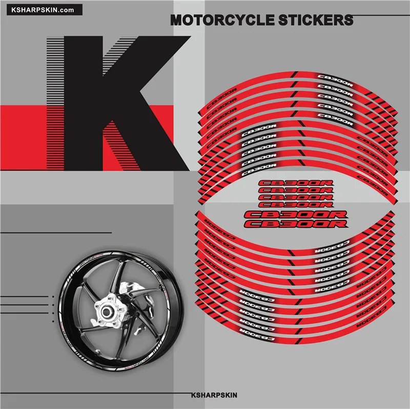 

NEW Motorcycle tyre decoration stickers inner rim reflective decal FOR HONDA CB300R