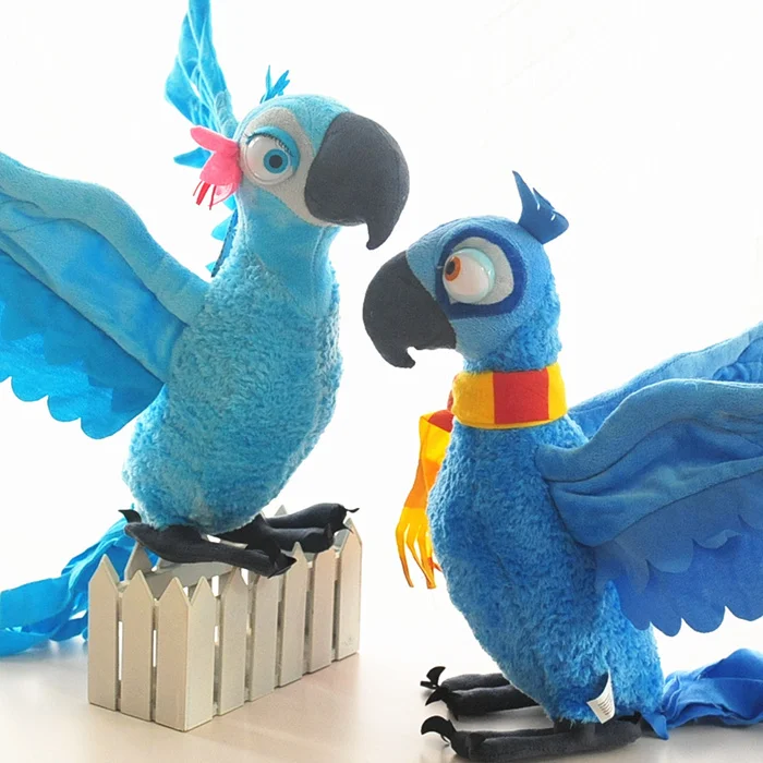 a pair of big size parrot toys Rio movie parrot dolls Blu and Jewel plush toys gift about 48cm 0081