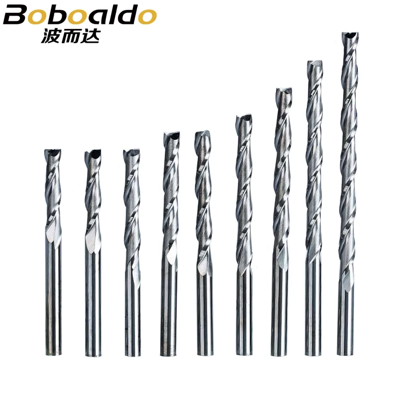 1pc 3.175mm SHK Wood cutter CNC Router Bits 2 Flutes Spiral End Mills Double Flute Milling Cutter Spiral PVC Cutter